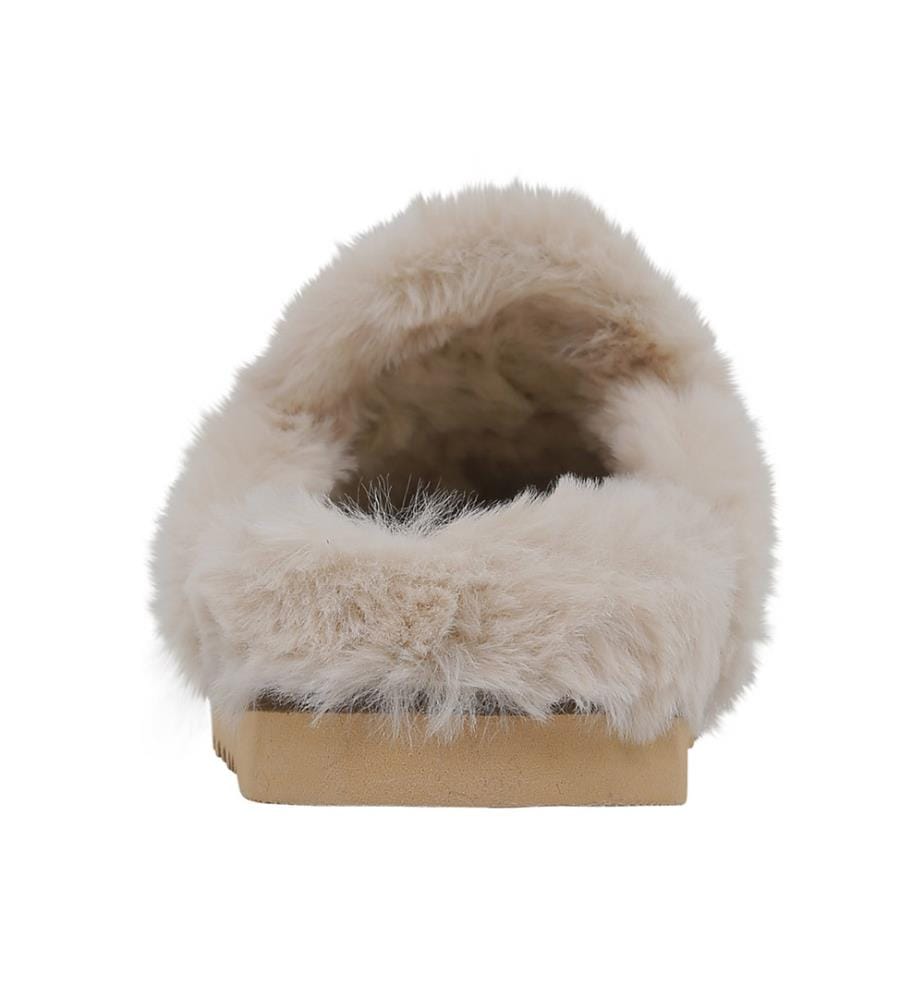 Chaussons pour femme en simili cuir, doublés de peluche bleue - Motif Bunny Bloom