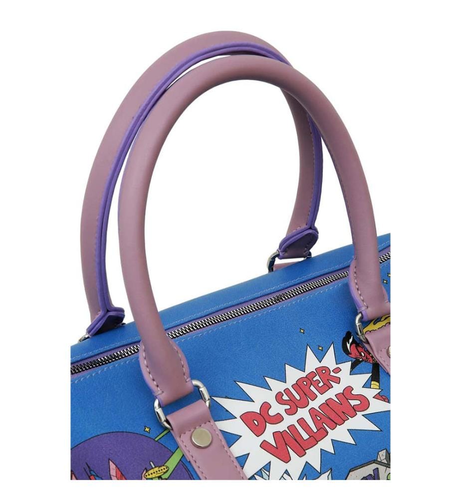 Sac de voyage unisexe en cuir vegan bleu - Motif « Warner Bros DC Villains »