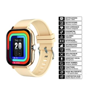 Montre connectée EKO - Modèle Balnéo - Coloris Beige (bracelet en silicone)