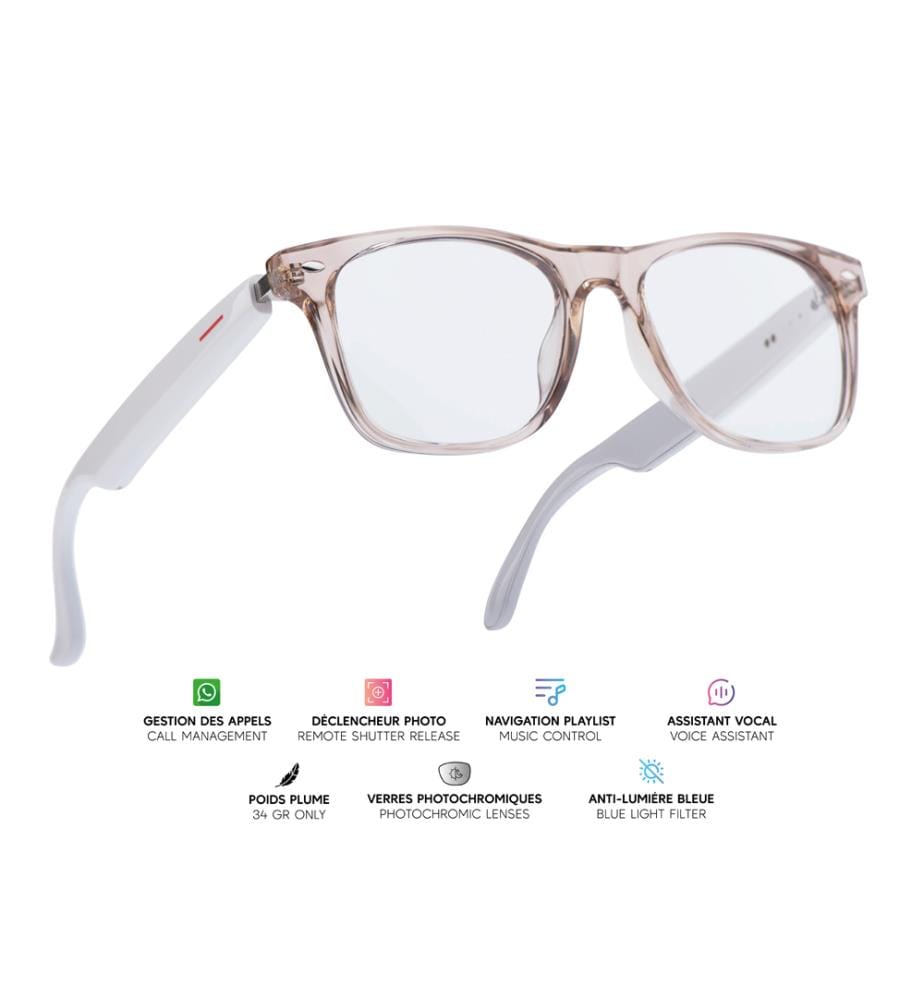 Lunettes connectées Sirius - Blanc & Champagne