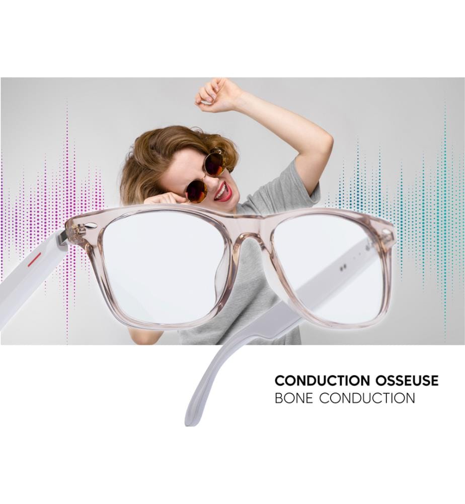 Lunettes connectées Sirius - Blanc & Champagne