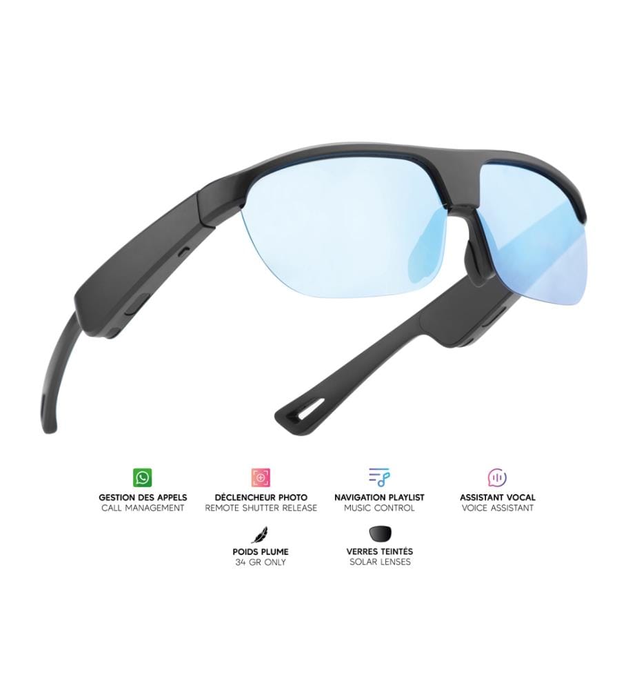 Atlas Connected Glasses - Black & Blue Tinted Lenses