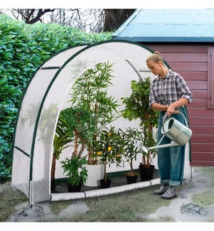 Wintergewächshaus Halbmond speziell für die Terrasse - 200 x 80 x 170 cm