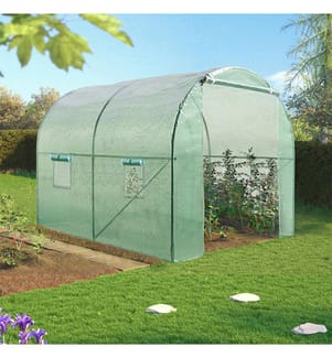 Tunnelgewächshaus für den Garten 6m² verstärkte Plane 130 gr/m² - Grün