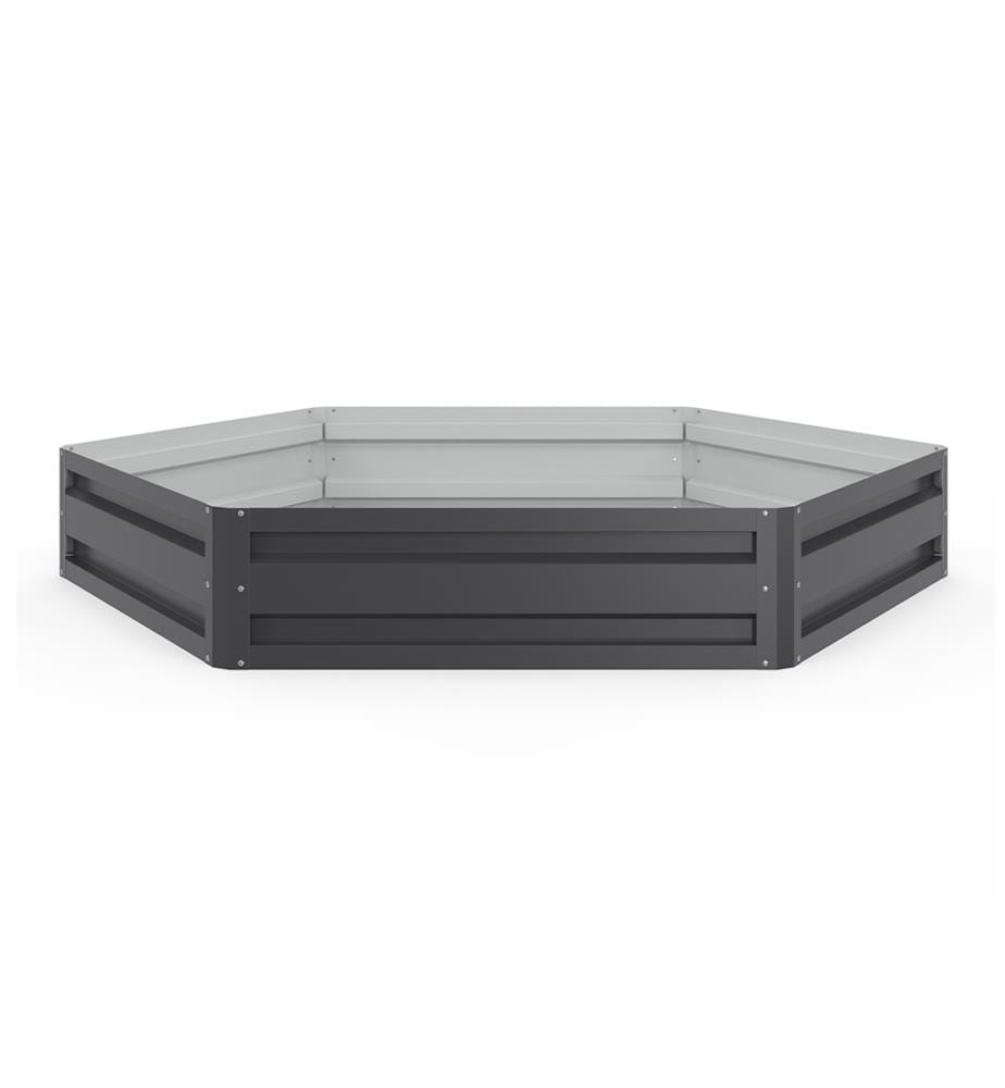 2er-Set sechseckigen Gemüsegartenquadraten aus Metall 120cm - Anthrazitgrau
