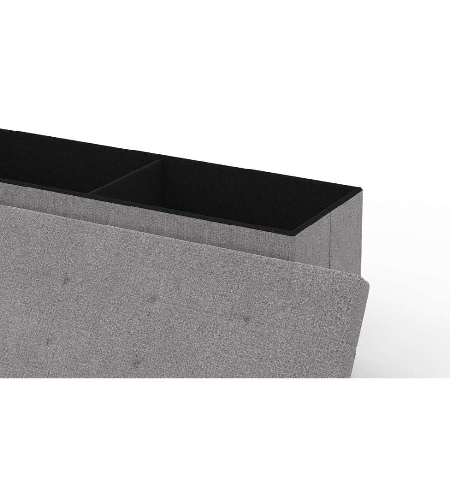 Loan Truhenbank mit Stoffbezug - 100 cm - Grau