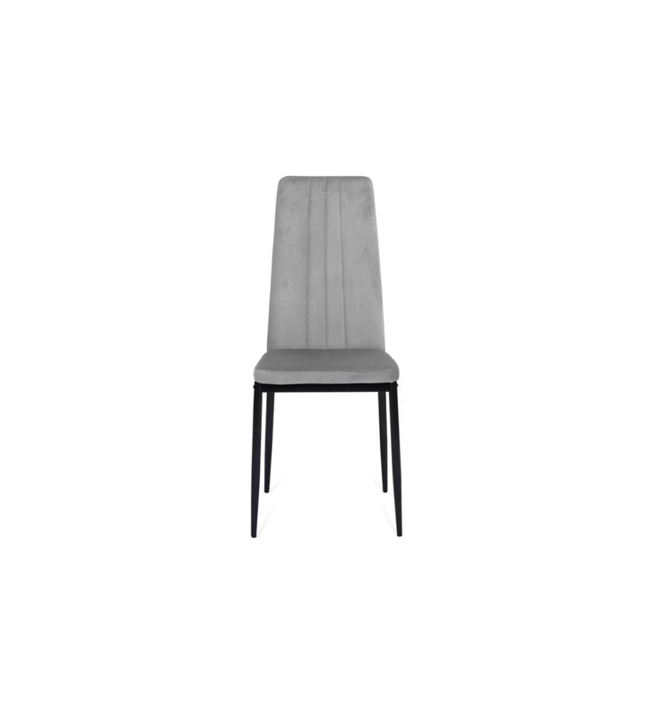 6er-Set Moderne Stühle Jade aus Velours - Hellgrau