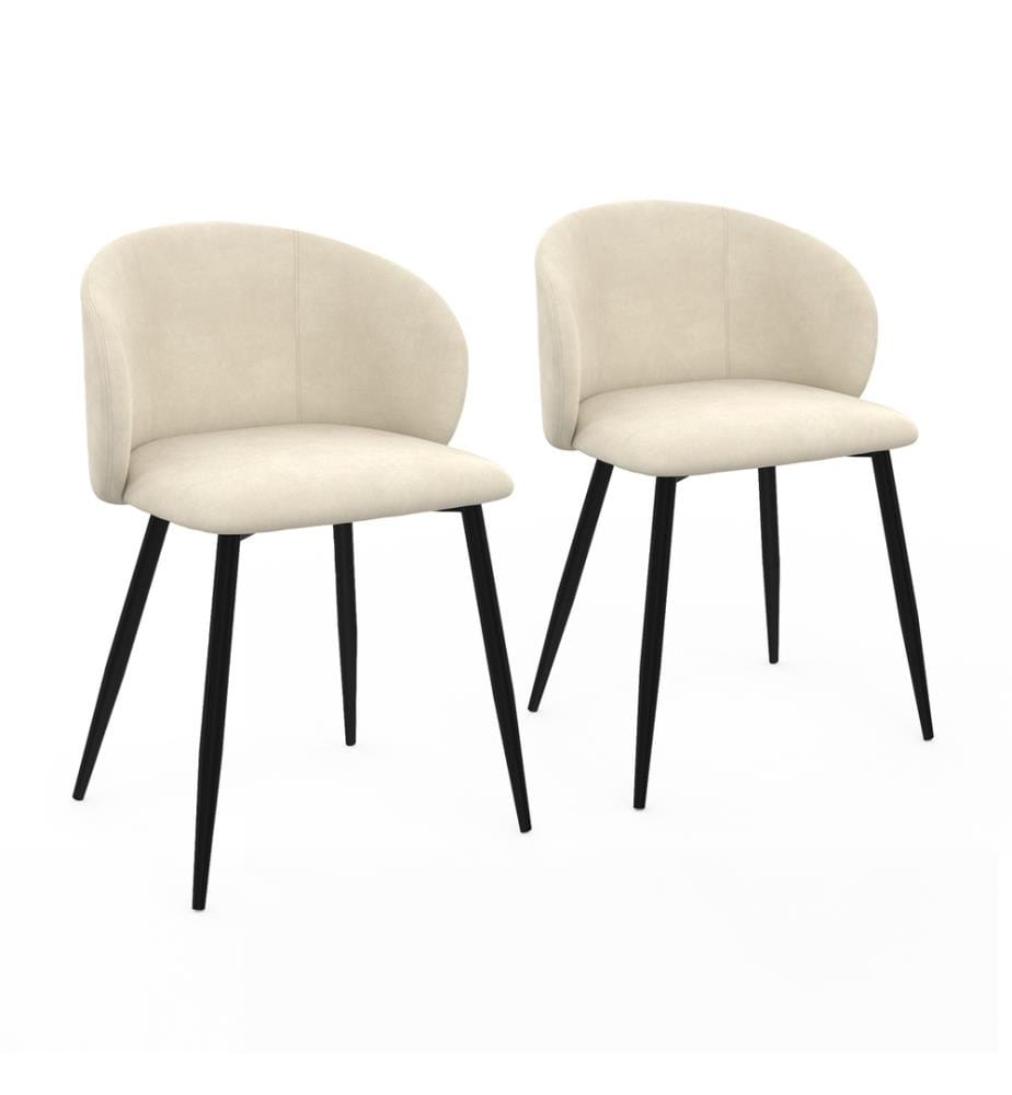 Set di 2 sedie Léona - Crema e nero