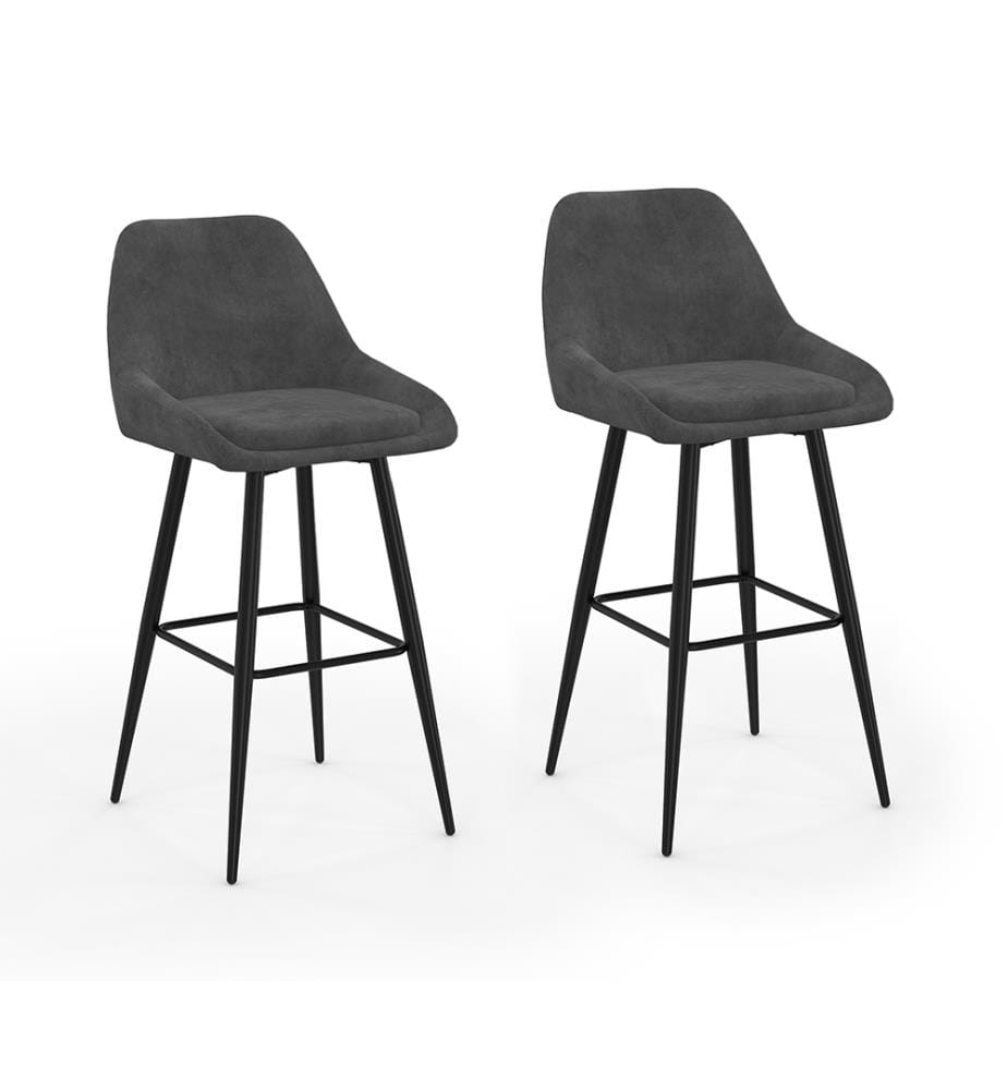 Lot de 2 Tabourets de bar Olivia - Gris foncé 
