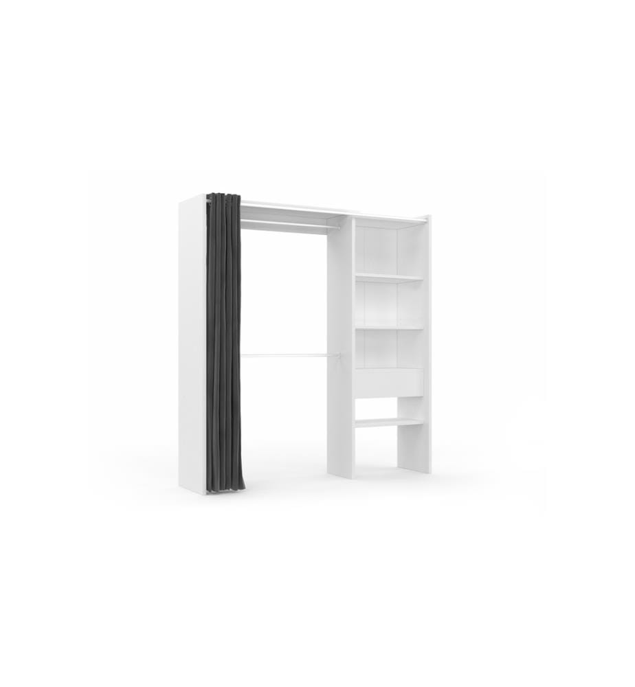 Dressing Aline extensible 120-170cm blanc 1 colonne