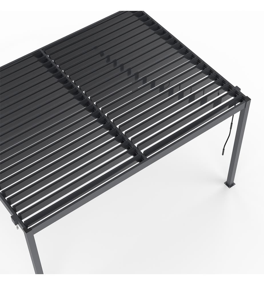 Bioklimatische Pergola aus Aluminium 3x4m - Anthrazitgrau