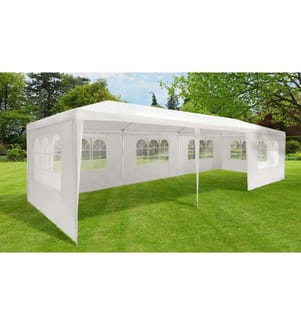 Partyzelt für den Aussenbereich 3 x 9 m + 6 Wände - Weiss