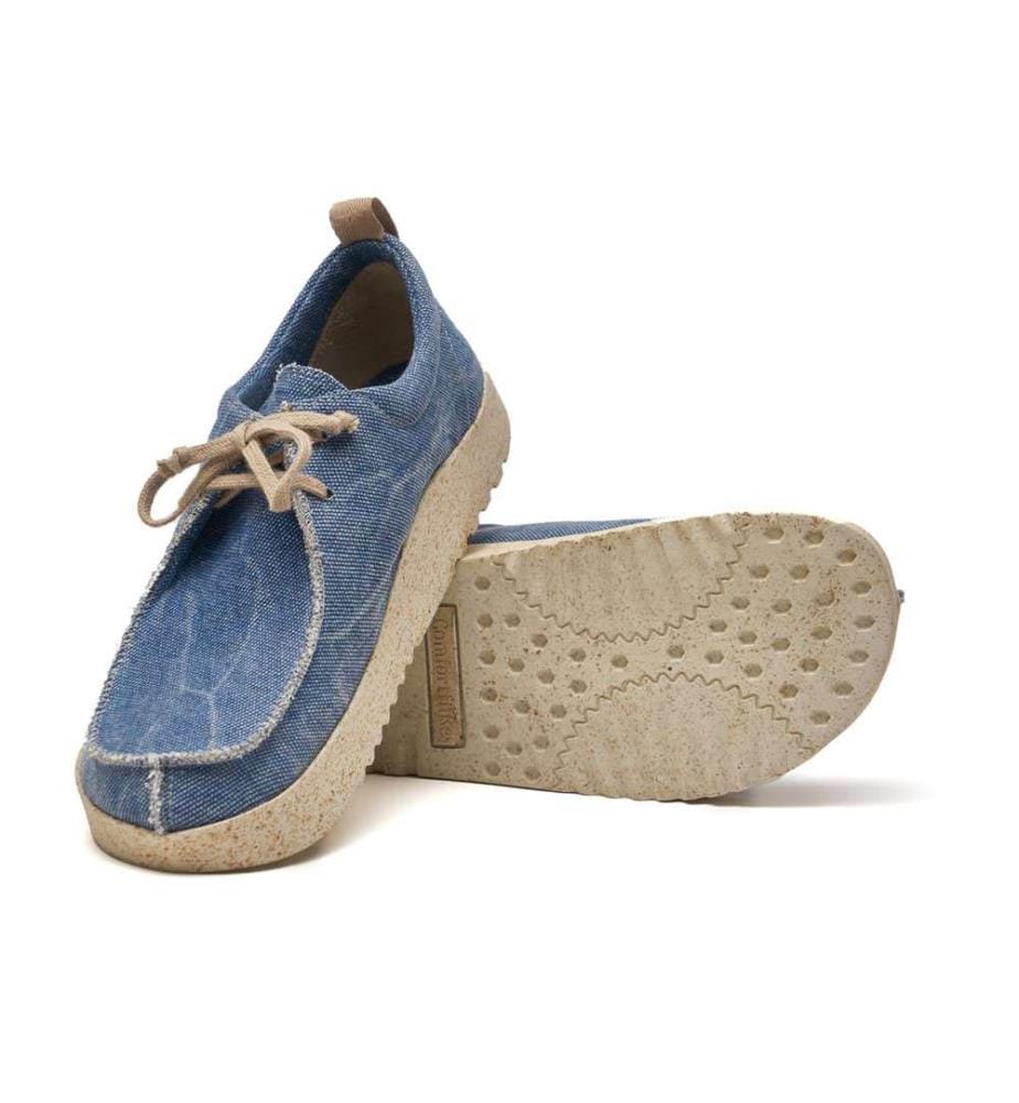  Freizeitschuhe aus Canvas mit Korksohle - Blau