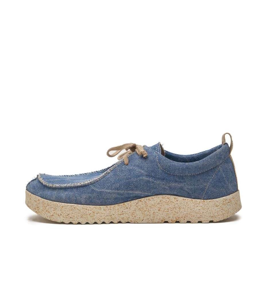 Freizeitschuhe aus Canvas mit Korksohle - Blau