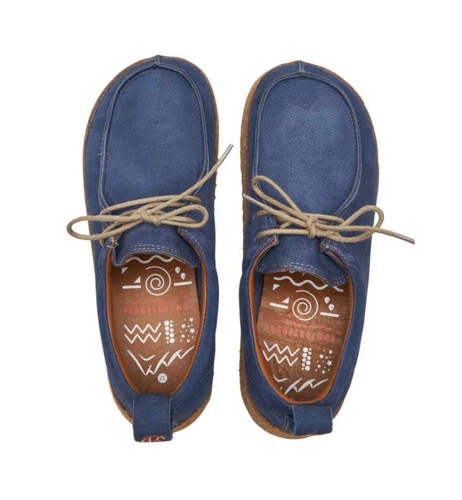 Lederschuhe mit Korksohle - Blau T.Nubuck