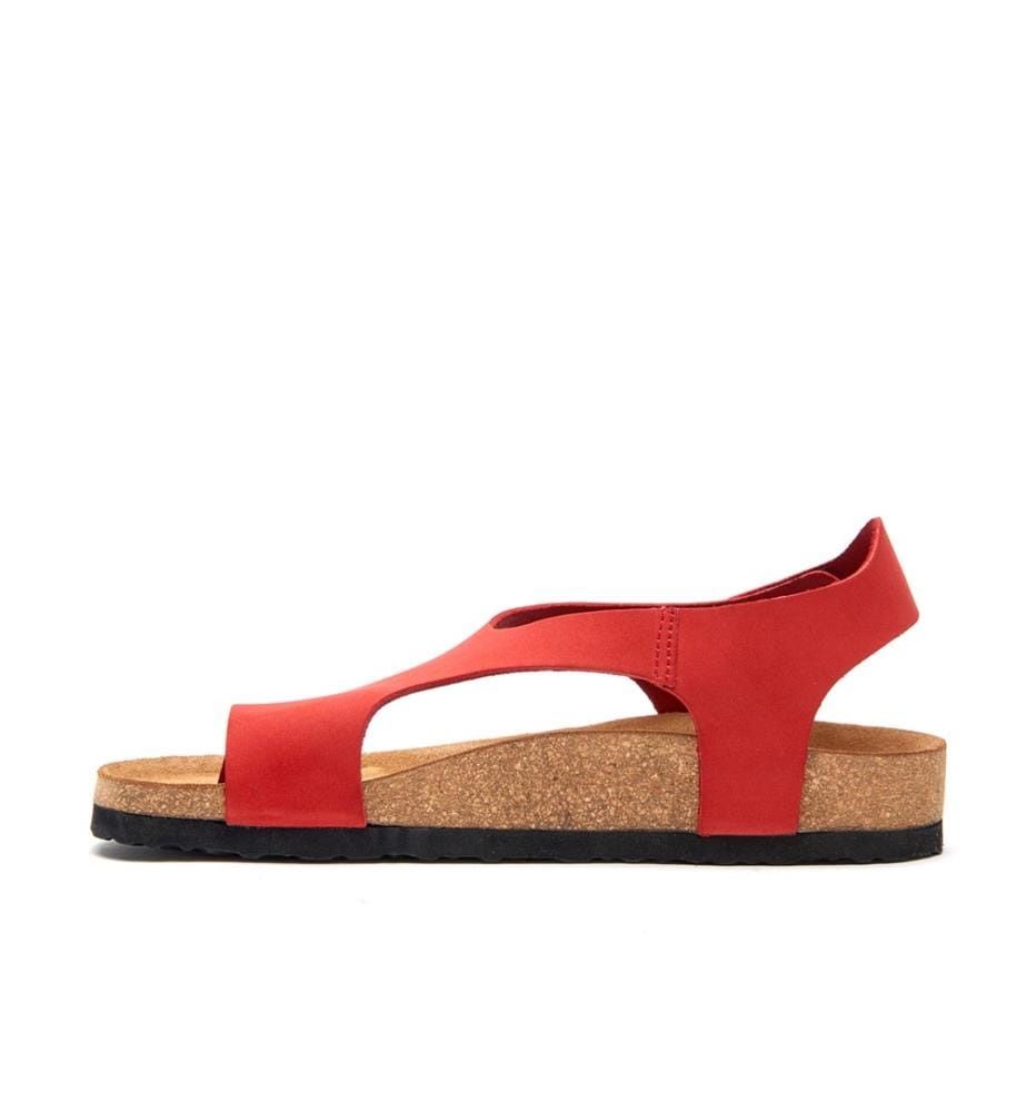 Ledersandalen mit anatomisch geformtem Korkfussbett - Rot