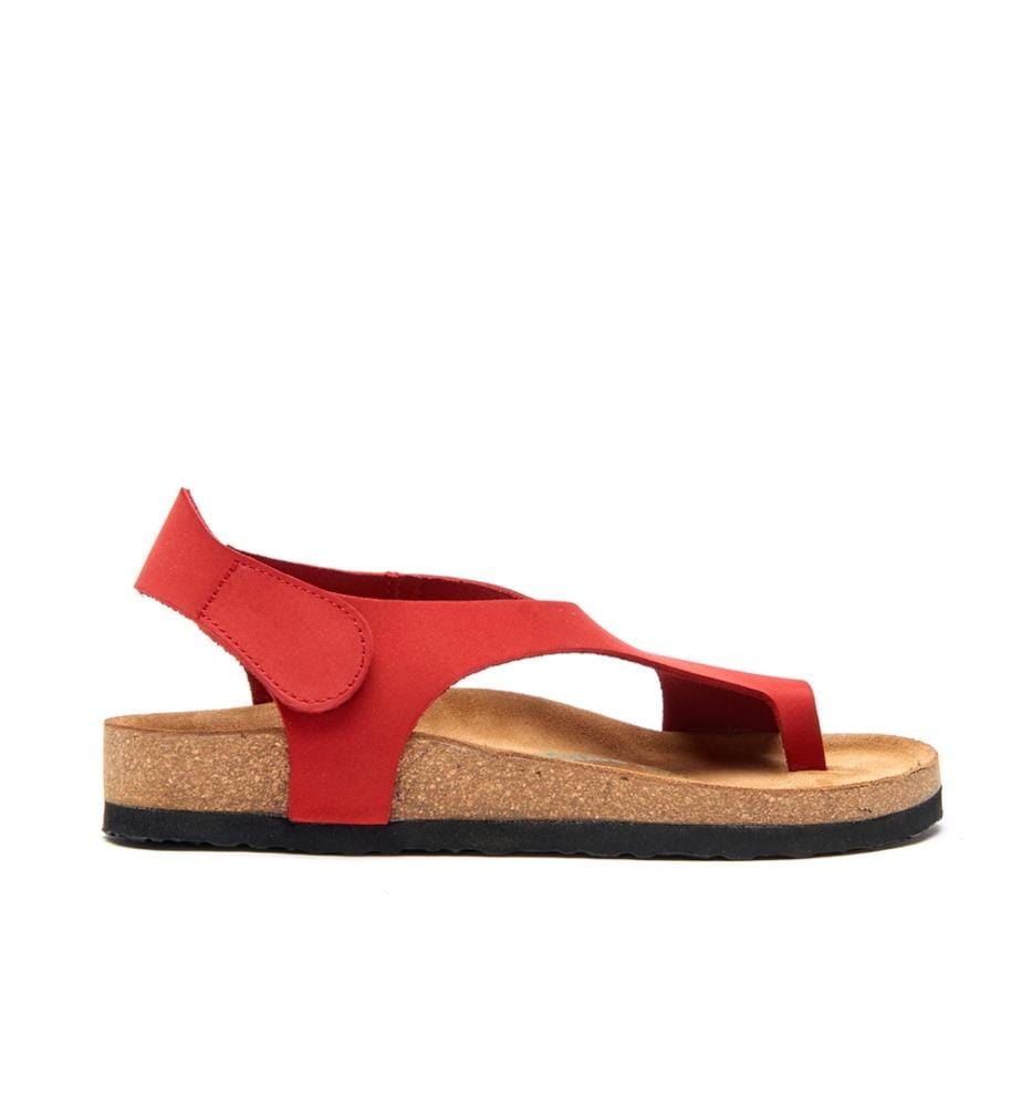 Ledersandalen mit anatomisch geformtem Korkfussbett - Rot