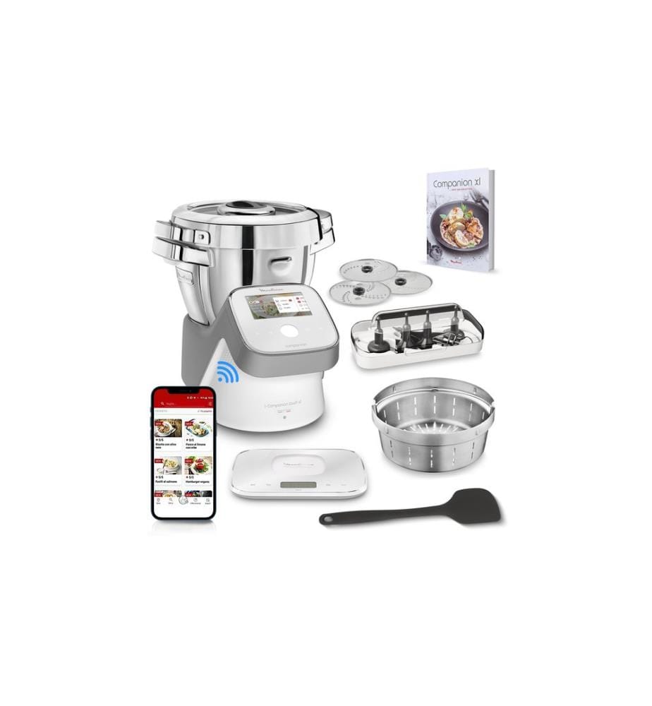Moulinex Küchenmaschine i-Companion Touch XL Silber/Weiss