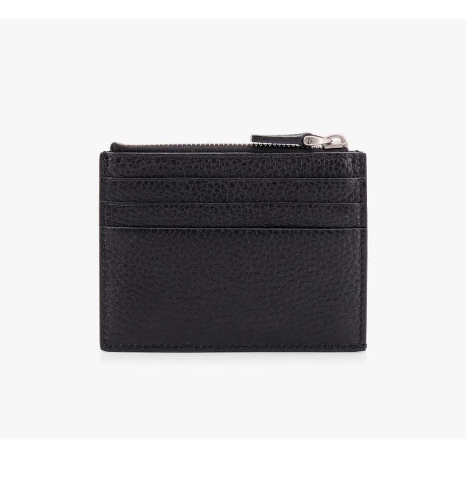 Porte-cartes en cuir rockstud - Noir