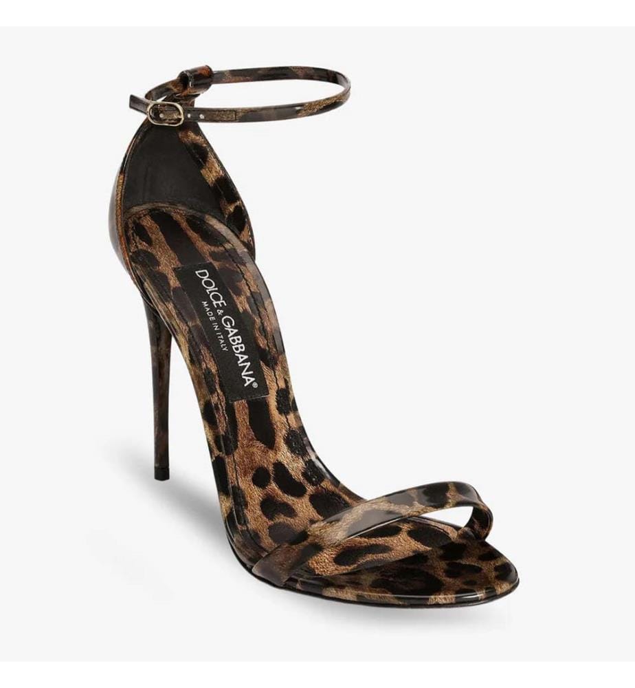 Sandales Cuir Imprimé Léopard – Marron
