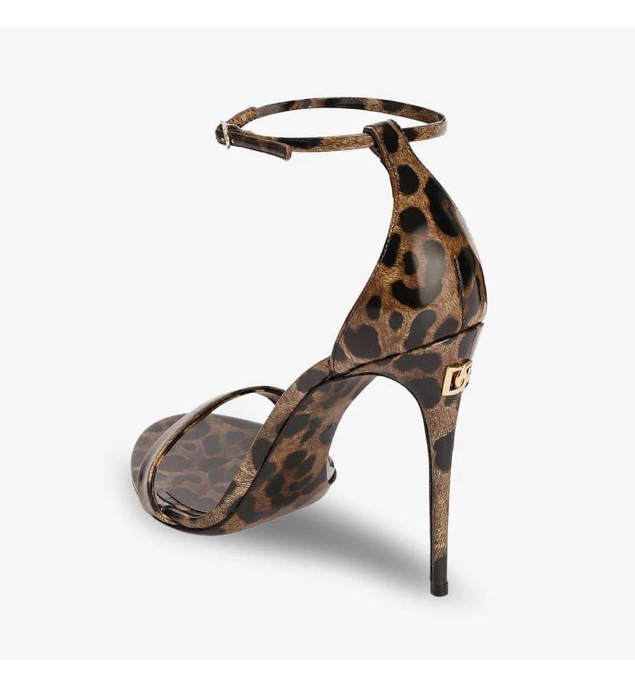 Sandales Cuir Imprimé Léopard – Marron