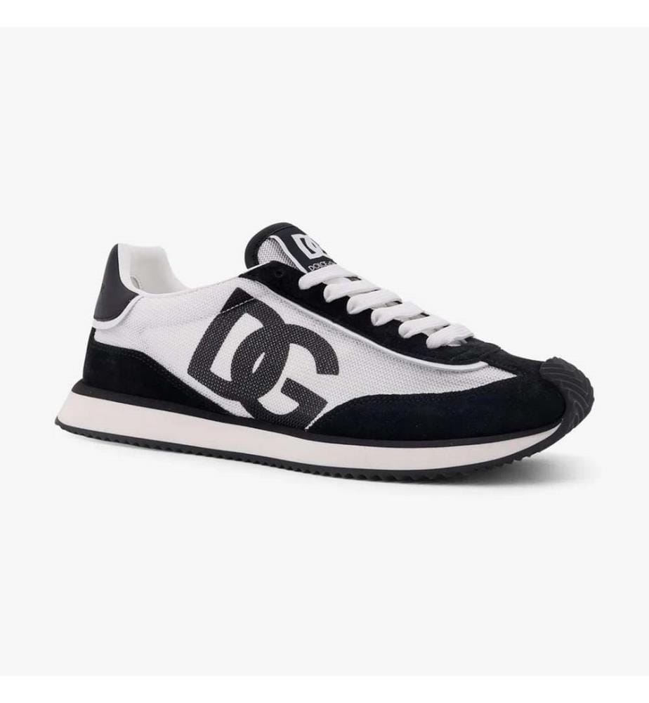 Baskets Nylon & Daim Cushion – Noir/Blanc
