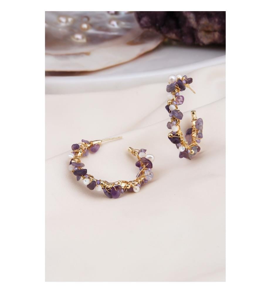 Boucles d'Oreilles Amethsyt - violet