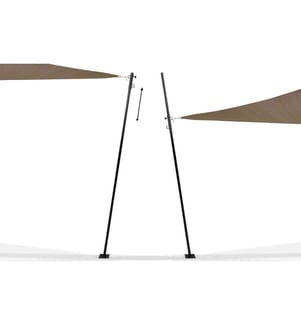 Lot de 2 Poteaux ajustables pour voile d'ombrage - Noir