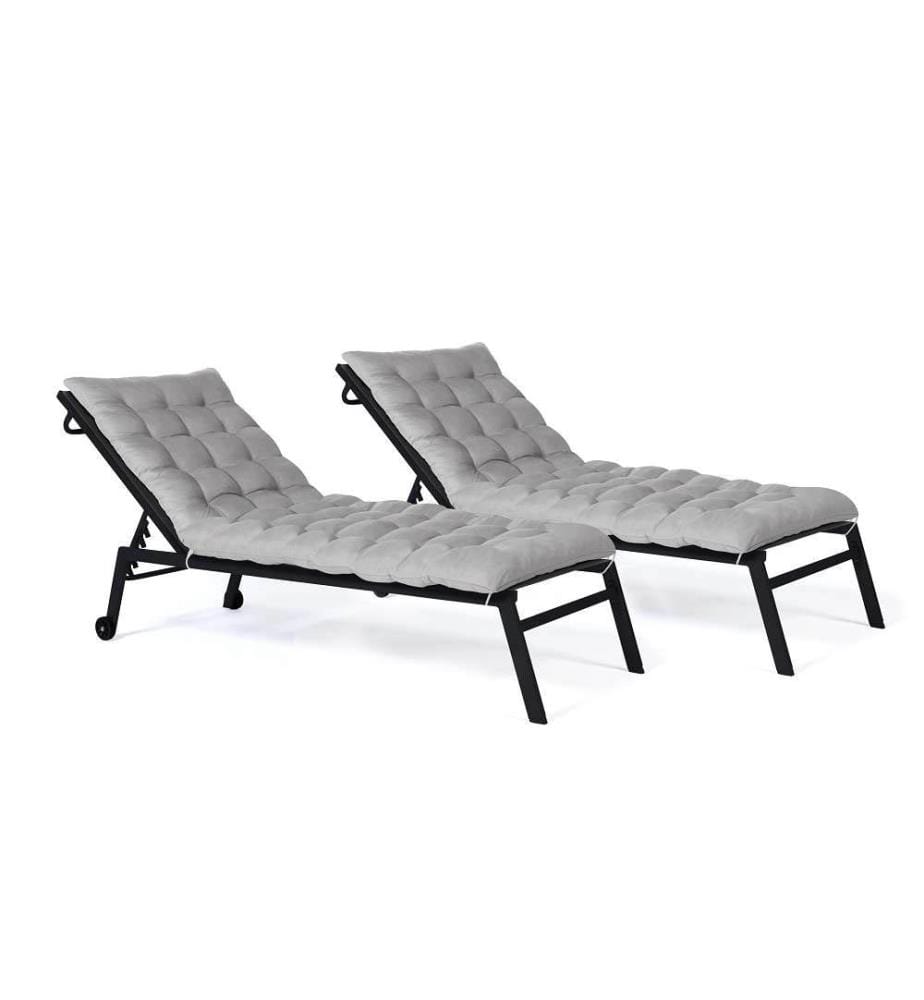 Coussins universels gris pour bain de soleil - Lot de 2