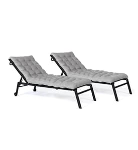 Coussins universels gris pour bain de soleil - Lot de 2