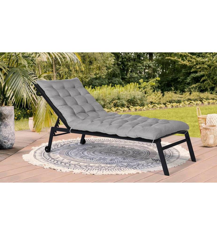 Coussins universels gris pour bain de soleil - Lot de 2