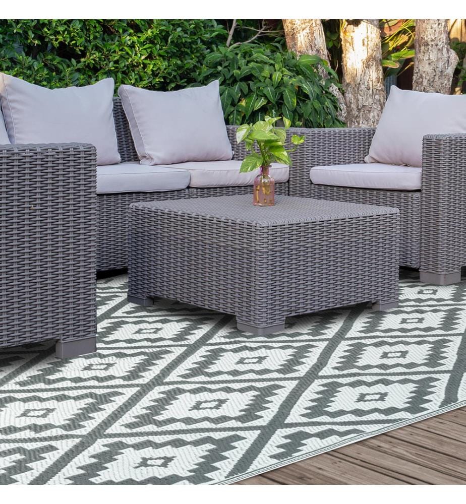 Outdoor Teppich Rechteckig 160 x 240 cm - Grau