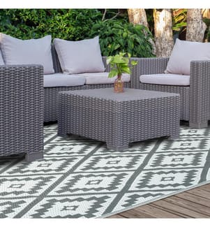 Tapis extérieur rectangulaire 160 x 240 cm - Gris