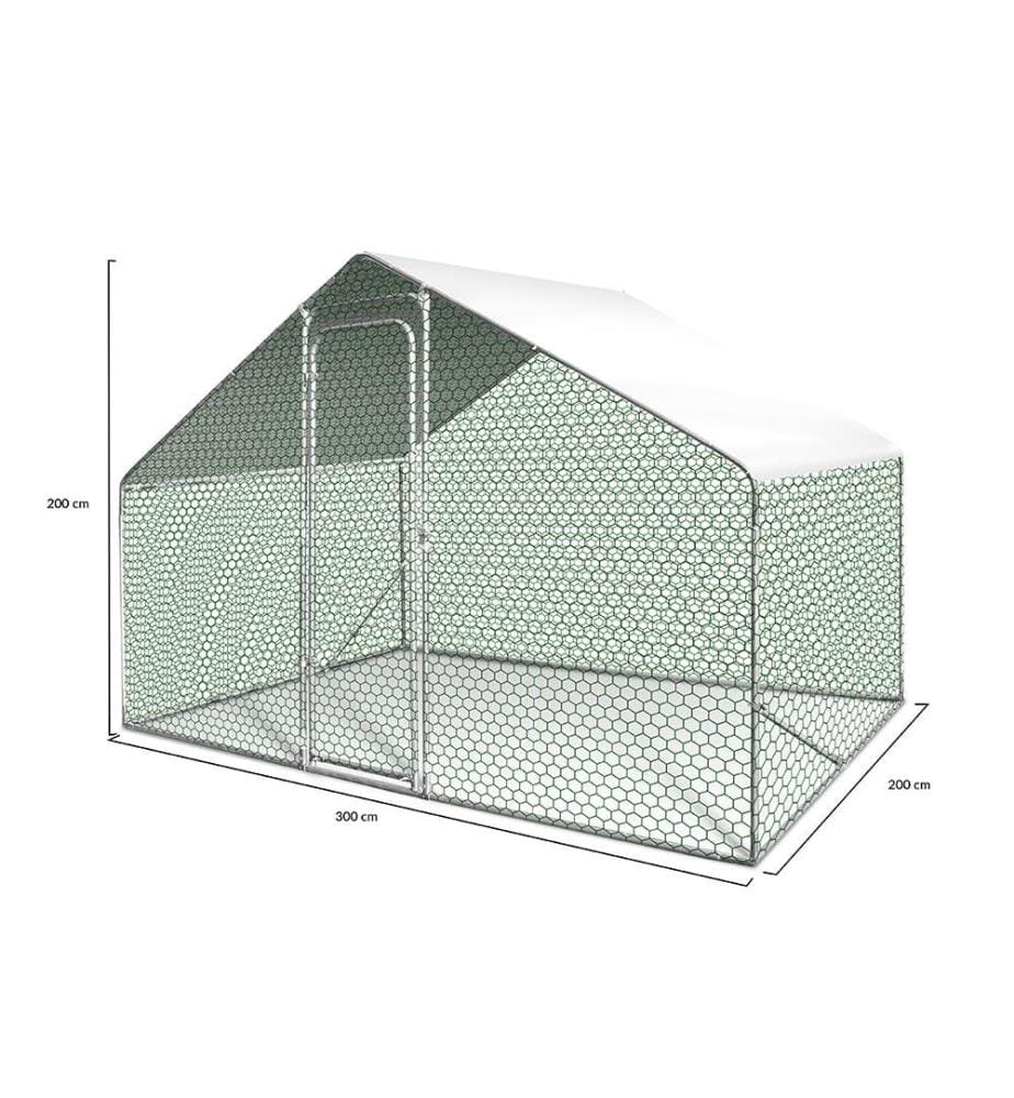 Freilaufgehege mit Drahtgitter Eco 6m², - Mehrfarbig