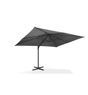 Parasol 360° rectangle gris avec housse - 4 x 3 m