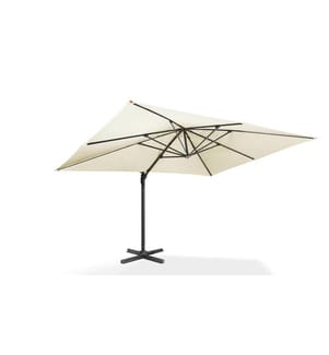 Parasol 360° rectangle créme avec housse - 4 x 3 m