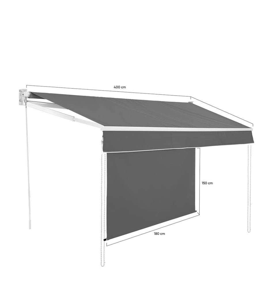 Store Banne Vertical Genova 4 x 3 m - Gris