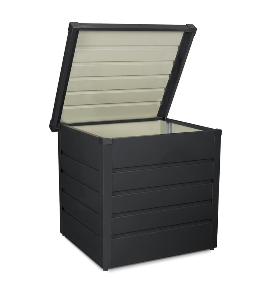 Coffre de rangement pour extérieur en acier galvanisé 200L - Gris anthracite