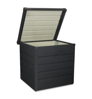 Coffre de rangement pour extérieur en acier galvanisé 200L - Gris anthracite