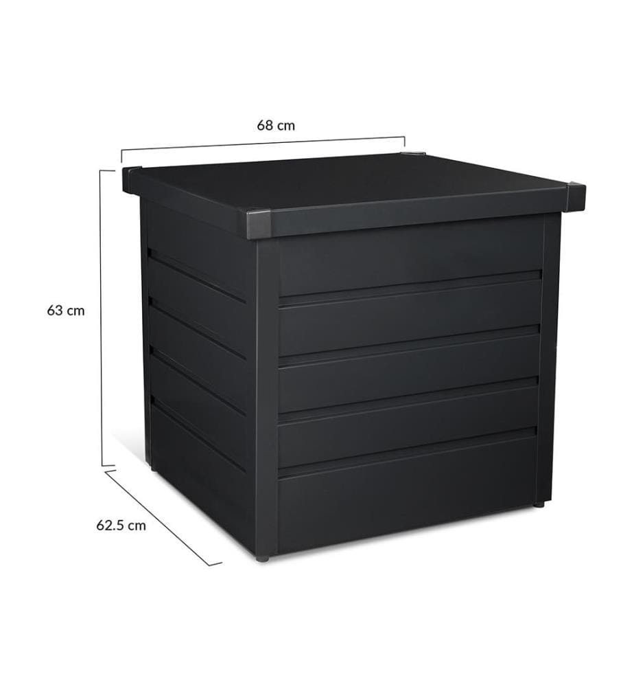 Coffre de rangement pour extérieur en acier galvanisé 200L - Gris anthracite