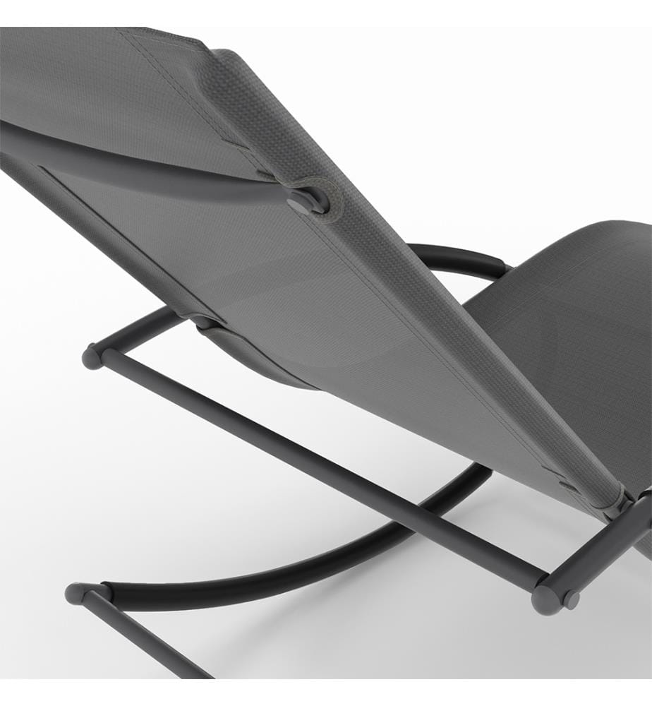 Lot de 2 Transats à bascule Malawi - gris anthracite