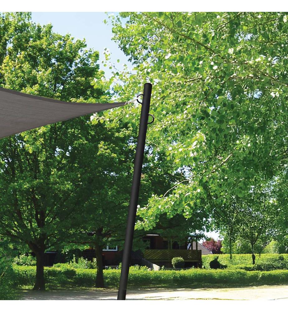 Lot de 2 Poteaux Extérieurs Pour Voile d'Ombrage - Noir