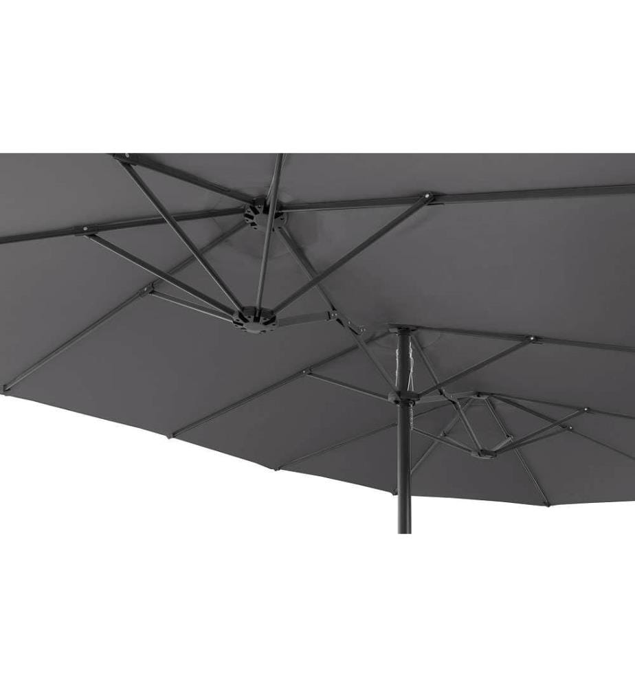 Parasol double 450 x 260 cm - Gris