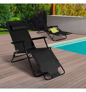 Lot de 2 Fauteuils rela x 2 en 1 noirs