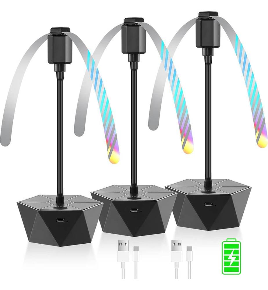 Ventilateur Anti-Mouches Rechargeable pour l'Intérieur et l'Extérieur pour Éloigner Les Mouches (3 Paquets) - Noir