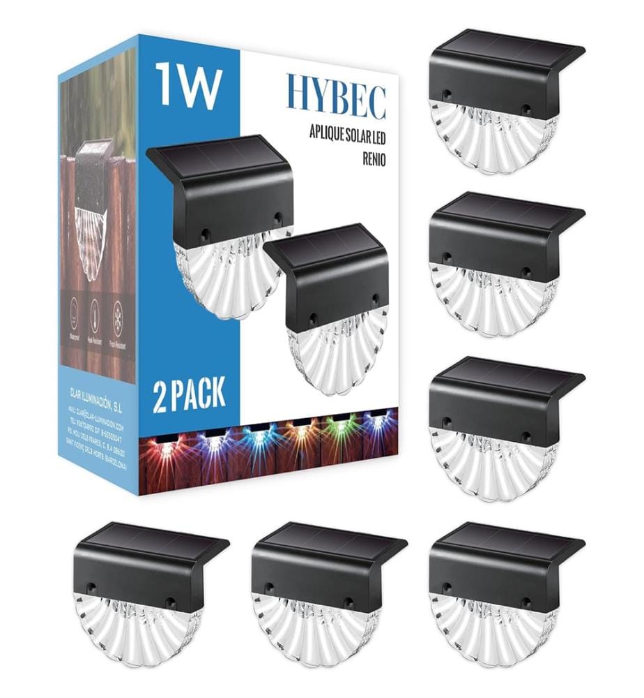 Lot de 6 Lampes Solaires Extérieures pour Escalier - Noir