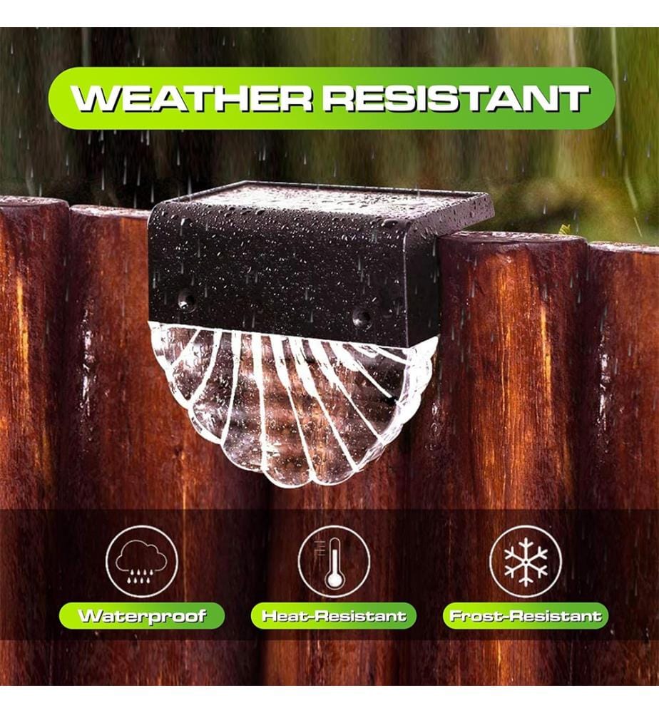 Lot de 6 Lampes Solaires Extérieures pour Escalier - Noir