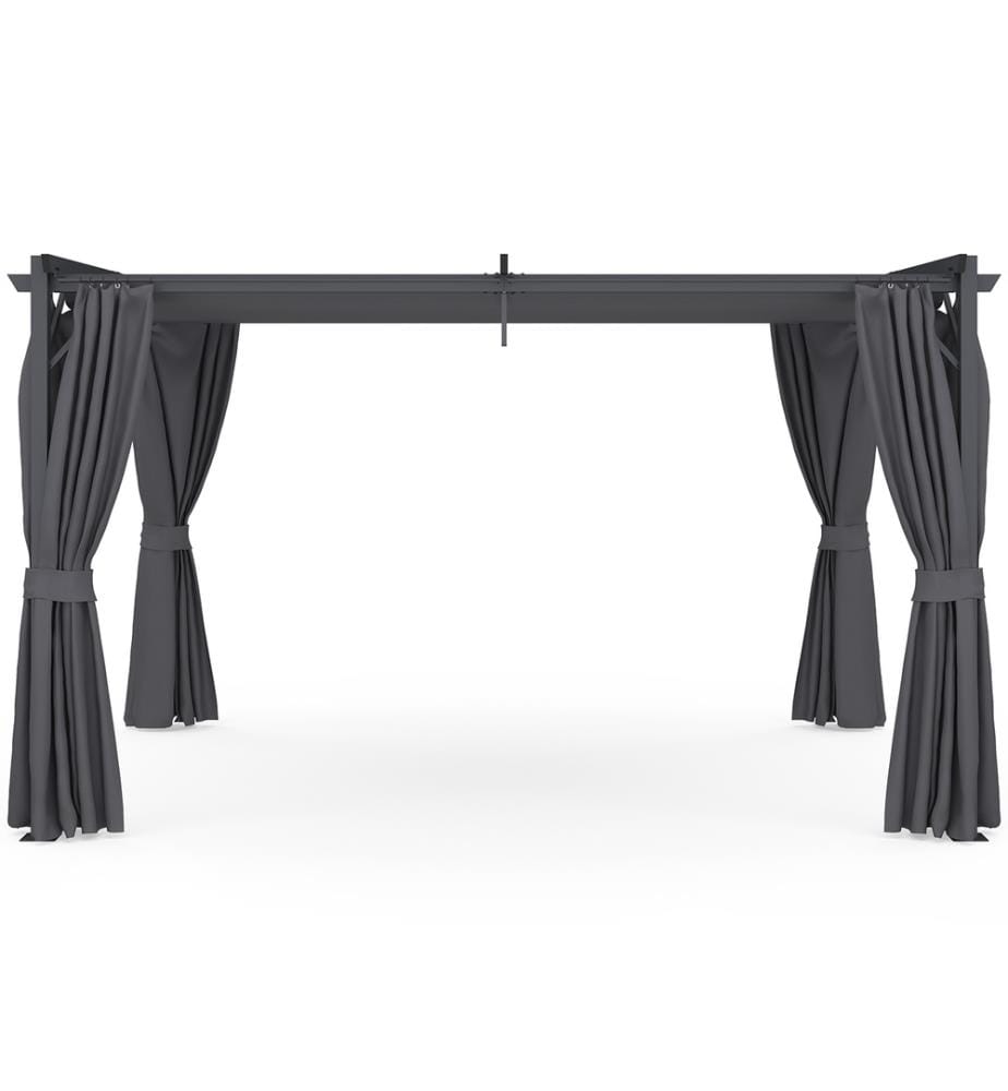 Pergola Marina 3x4m toit rétractable + 4 rideaux 