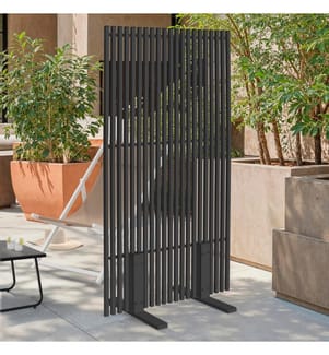 Paravent extérieur ajouré en métal gris anthracite 150x80cm