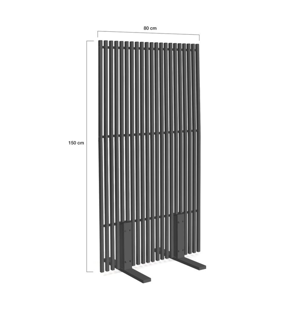 Paravent extérieur ajouré en métal gris anthracite 150x80cm